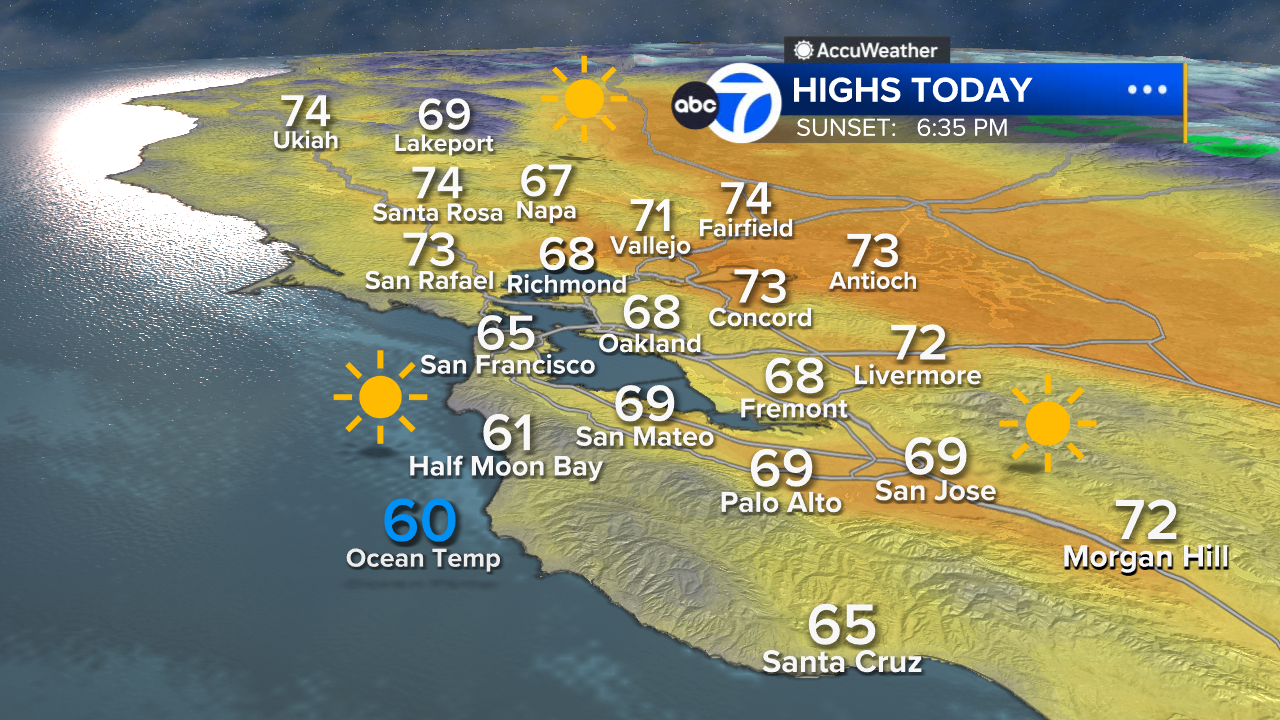 AccuWeather Forecast: Cool morning makes way for sunny skies Monday afternoon
       — ABC 7 Bay Area, Moraga Community news