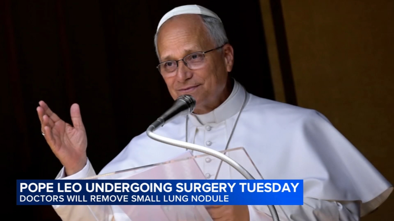 Pope Leo heads to hospital ahead of surgery to remove lung nodule

       — ABC 7 Bay Area, Moraga Health news